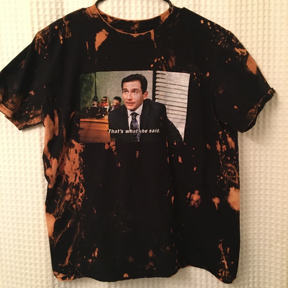 **FREE CUSTOM CUT/DISTRESS** Acid Wash “Office” T
